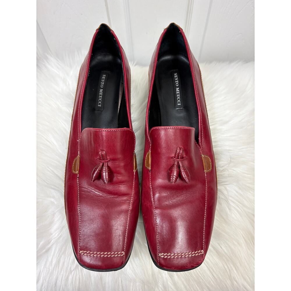 Sesto Meucci Women's Leather Driving Shoes Red Size 12M
